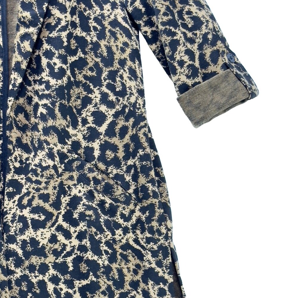 ADYSON PARKER Women's Open Front Cardigan Cheetah Print cuff sleeves Size S - Picture 7 of 14